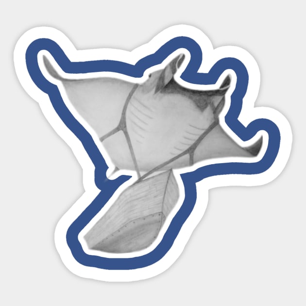 Manta Ray Airship Sticker by Steampunksnail